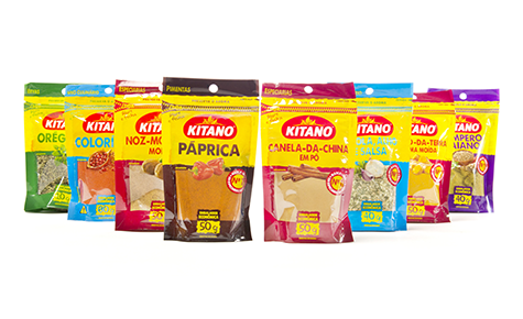 Embalagem econômica com zíper abre e fecha – Especiarias Kitano Design: Team Créatif Convertedor: Zip Pak / Santa Rosa Embalagens Brand owner: General Mills / Yoki